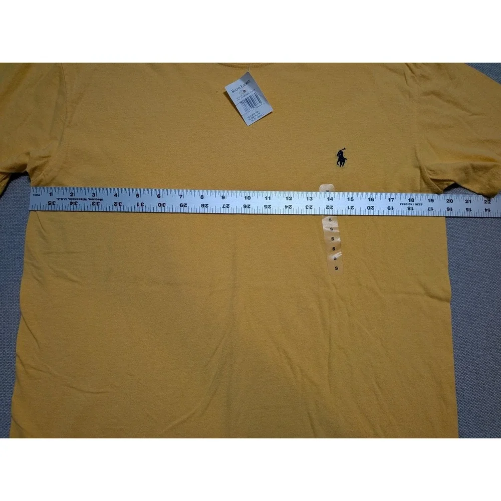 Polo Ralph Lauren Men's Yellow Small Crew Neck 100% Cotton T-Shirt Pony Logo NWT